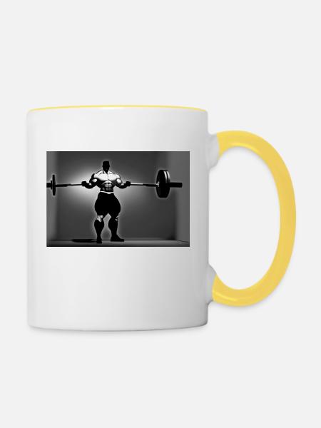 Weight training - Tasse zweifarbig - Weiß/Gelb