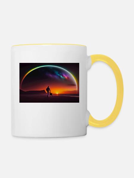 Siluette Star - Tasse zweifarbig - Weiß/Gelb