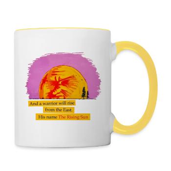 Le soleil levant - Mug contrasté - blanc/jaune - Droite