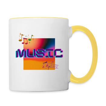 Music Logo (Positive Design) - Contrasting Mug - white/yellow - Right