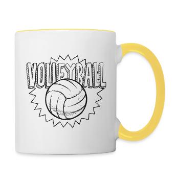 Ballsport - Tasse zweifarbig - Weiß/Gelb - Rechts