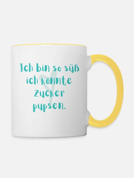 zuckerpupsen - Tasse zweifarbig - Weiß/Gelb