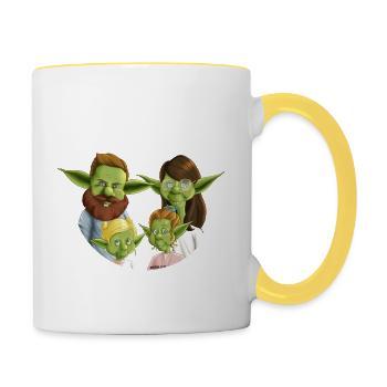 Famille Étienne - Mug contrasté - blanc/jaune - Droite