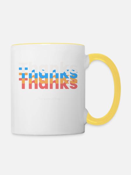 Thanks for everything - Tasse zweifarbig - Weiß/Gelb