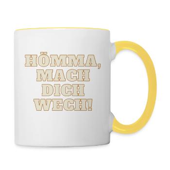 Hömma mach dich wech - Tasse zweifarbig - Weiß/Gelb - Rechts