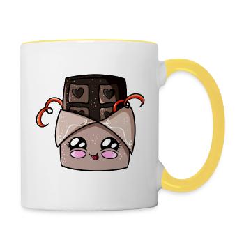 Kawaii Chocolate Bar - Contrasting Mug - white/yellow - Right
