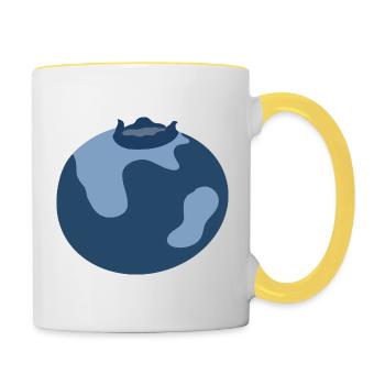 Blaubeere - Tasse zweifarbig - Weiß/Gelb - Rechts