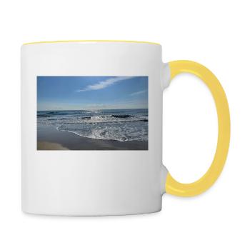 Wellen - Tasse zweifarbig - Weiß/Gelb - Rechts