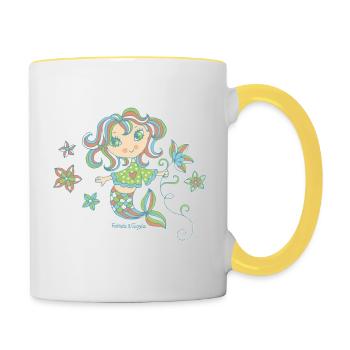 Petite Sirène - Mug contrasté - blanc/jaune - Droite