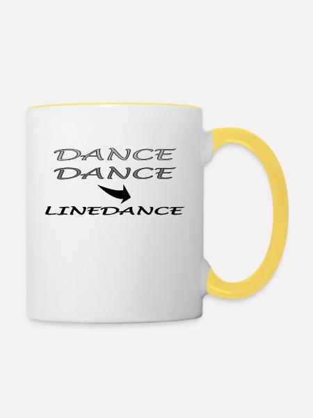DANCE DANCE LINEDANCE - Tasse zweifarbig - Weiß/Gelb