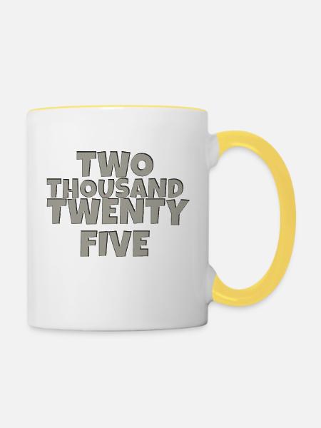 two thousand twenty five 2 - Tasse zweifarbig - Weiß/Gelb