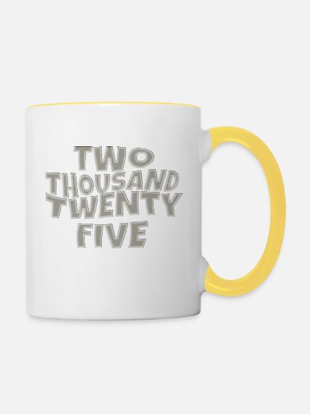 two thousand twenty five 4 - Tasse zweifarbig - Weiß/Gelb