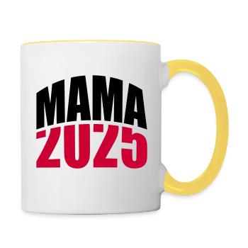 Mama 2025 - Tasse zweifarbig - Weiß/Gelb - Rechts