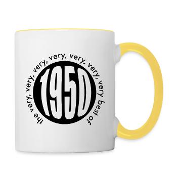 Very very very best of Jahrgang 1950 geboren - Tasse zweifarbig - Weiß/Gelb - Rechts