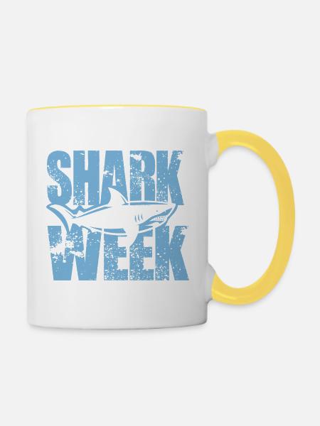 Hai-Woche - Tasse zweifarbig - Weiß/Gelb