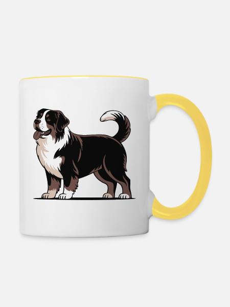Berner Sennenhund - Tasse zweifarbig - Weiß/Gelb