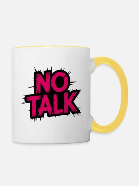 No Talk Neon Pink - Tasse zweifarbig - Weiß/Gelb