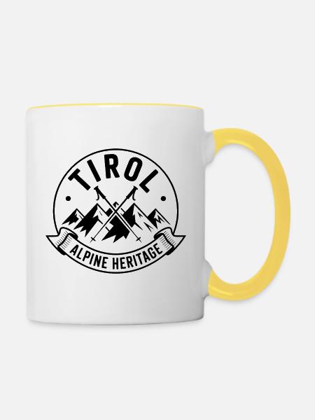 Tirol - Souvenir Design - Tasse zweifarbig - Weiß/Gelb