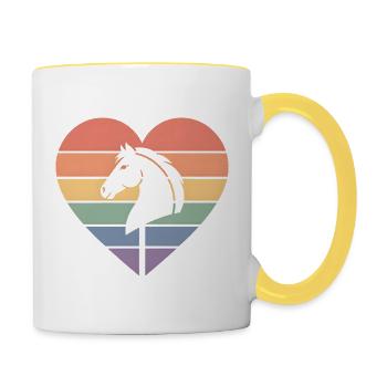 Hobby Horsing Steckenpferd - Tasse zweifarbig - Weiß/Gelb - Rechts
