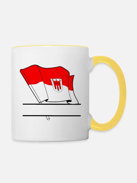 Vorarlberger Flaggennamensraum - Tasse zweifarbig - Weiß/Gelb