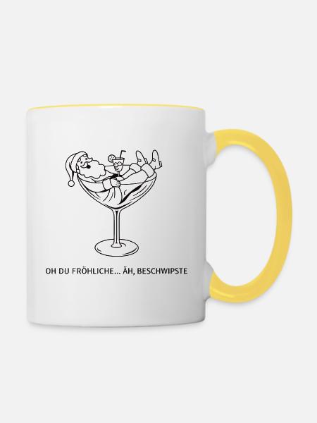 Weihnachts-Cocktail im Glas - Tasse zweifarbig - Weiß/Gelb