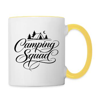 Tente de camping - Mug contrasté - blanc/jaune - Droite