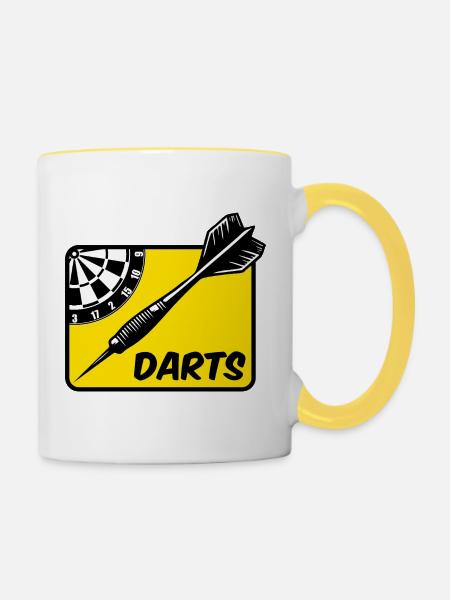 Dart,DartsDARTS - Tasse zweifarbig - Weiß/Gelb