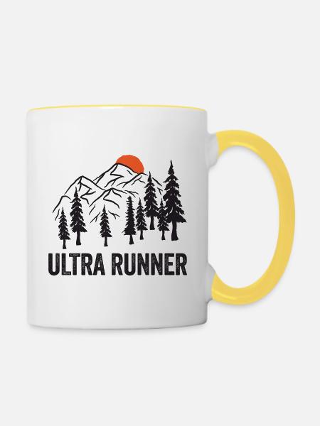 Ultra-Läufer - Tasse zweifarbig - Weiß/Gelb