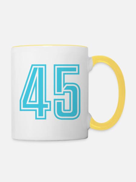 45 - Tasse zweifarbig - Weiß/Gelb