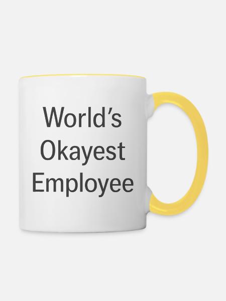 Der beste Mitarbeiter der Welt - Tasse zweifarbig - Weiß/Gelb
