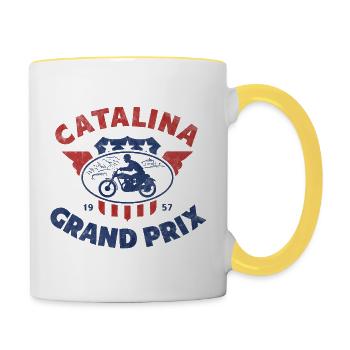 Catalina Grand Prix Vintage Moto - Tasse zweifarbig - Weiß/Gelb - Rechts