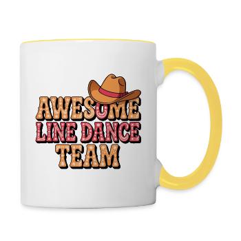 Awesome Line Dance Team - Tasse zweifarbig - Weiß/Gelb - Rechts