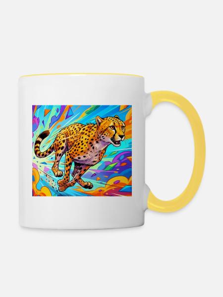 Gepard - Tasse zweifarbig - Weiß/Gelb