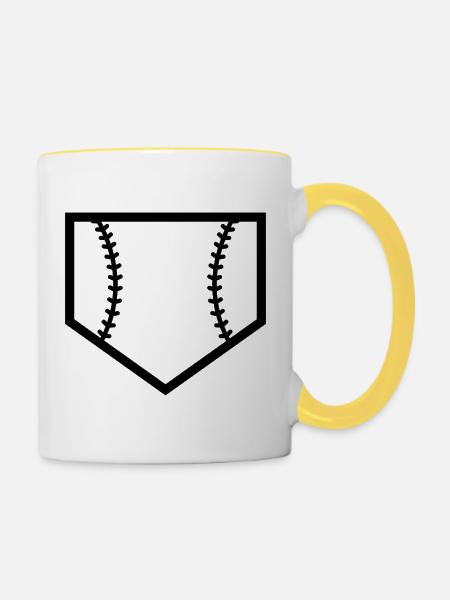Home Plate - Tasse zweifarbig - Weiß/Gelb