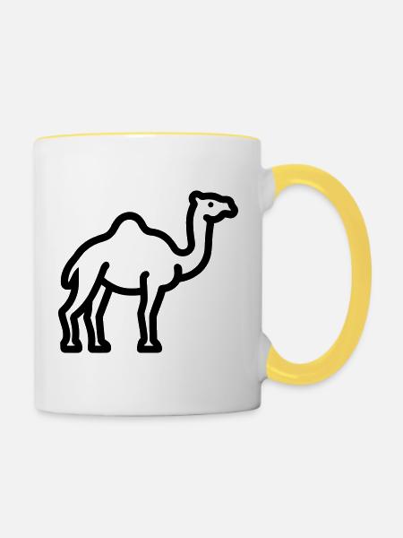 Kamel - Tasse zweifarbig - Weiß/Gelb