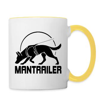 Malinois MANTRAILER Recherche Chiens Chiens Wilsigns - Mug contrasté - blanc/jaune - Droite
