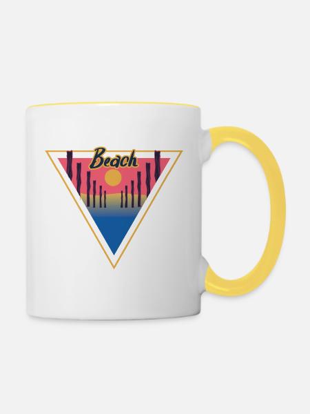 Beach Triangle - Tasse zweifarbig - Weiß/Gelb