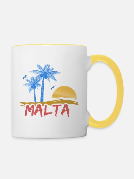 Malta - Tasse zweifarbig - Weiß/Gelb