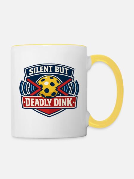 Stiller Dink Bowlingwitz - Tasse zweifarbig - Weiß/Gelb
