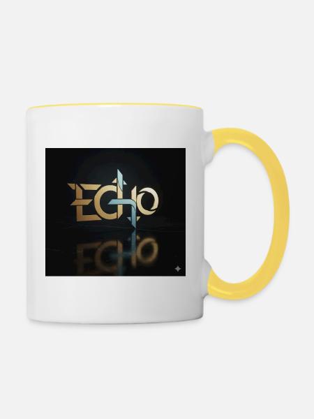 Echo Geometrie Lichtspiel - Tasse zweifarbig - Weiß/Gelb