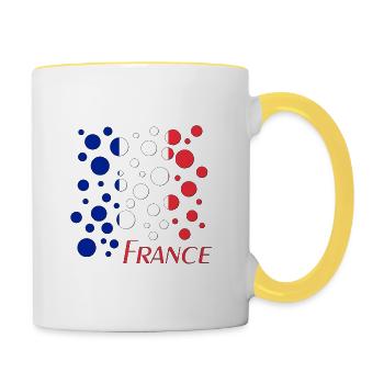France Dot Pattern Flag - Contrasting Mug - white/yellow - Right
