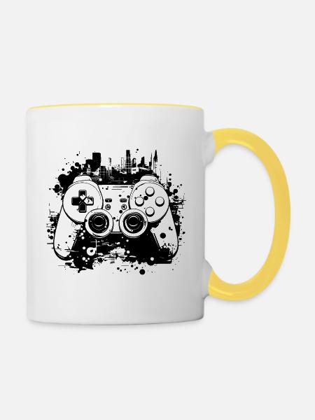 Videospiele - Tasse zweifarbig - Weiß/Gelb