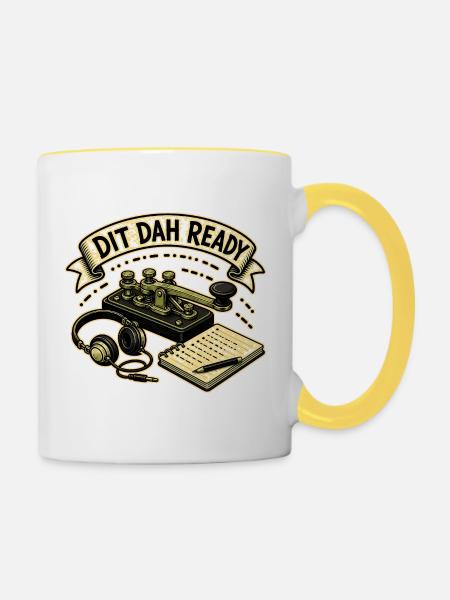 DIT DAH READY - Tasse zweifarbig - Weiß/Gelb