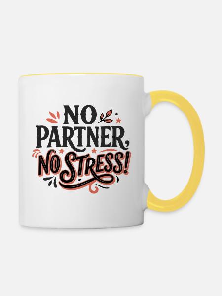 NO_PARTNER-02 - Tasse zweifarbig - Weiß/Gelb