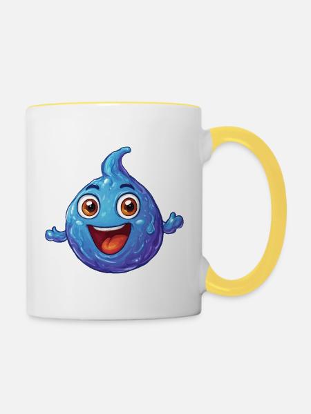 Wassertropfen - Tasse zweifarbig - Weiß/Gelb