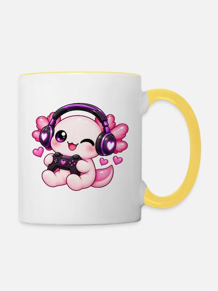 Gaming-Lotl - Tasse zweifarbig - Weiß/Gelb