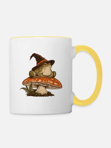 Der kleine Herbsthexer - Tasse zweifarbig - Weiß/Gelb