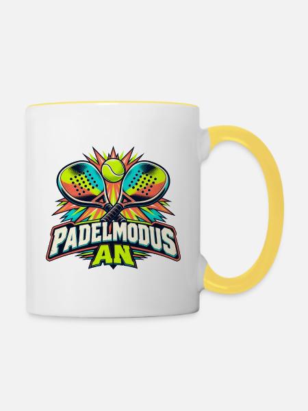 Padelmodus an - Tasse zweifarbig - Weiß/Gelb