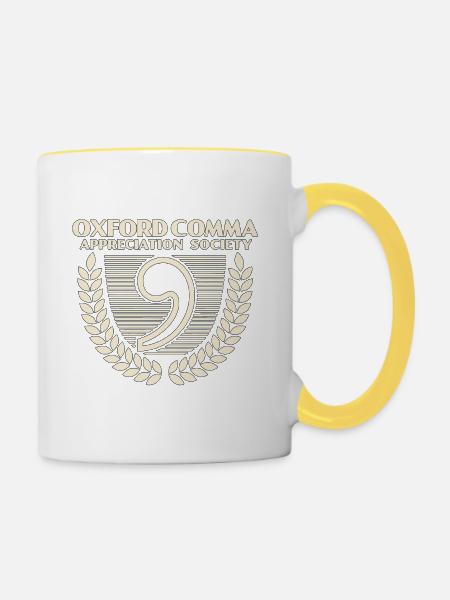 Kommaliebe - Tasse zweifarbig - Weiß/Gelb