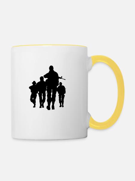 elite - Tasse zweifarbig - Weiß/Gelb